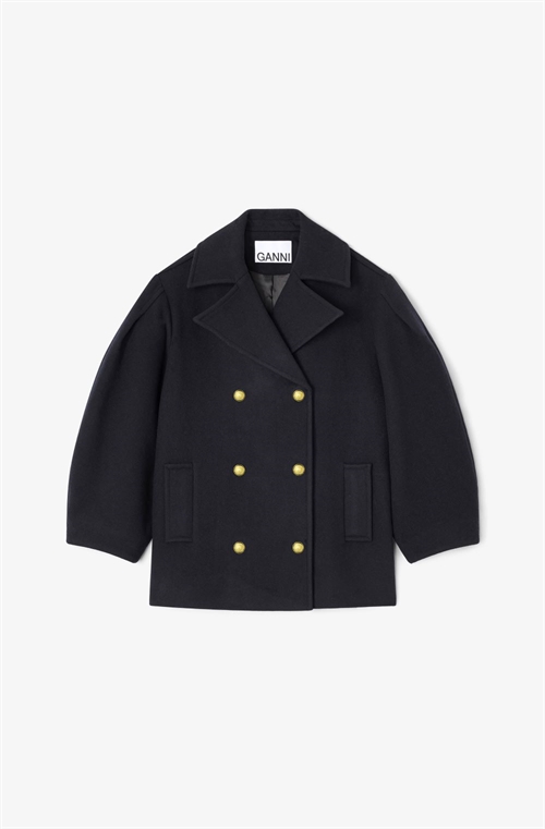 GANNI W0803 PEACOAT SHORT SKY CAPTAIN
